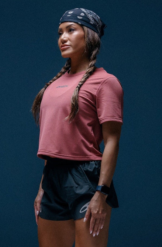 FORM crop tee pink clay